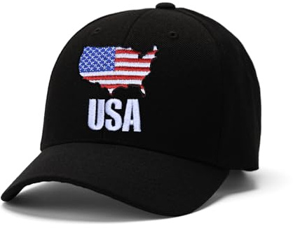 famliihw Embroidered American Flag USA Baseball Cap Adjustable Black Baseball Hat for Men Women Sports Trucker Athletic Sports Hiking Running Travel