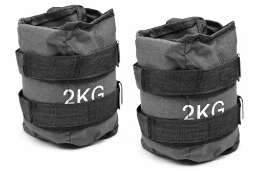 Poids pour poignet et cheville Wrist/Ankle Weights (2 x 2 kg) avec sangle réglable, idéal pour l'entraînement en gymnastique aérobic Fitness Amélioration musculaire
