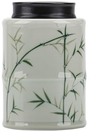 LUZZILE Tea Canister Hand-painted Tea Cans, Ceramic Household Moisture-proof Cans, Chinese Tea Cans Sealed Cans, Tea Storage Cans Tea Tin