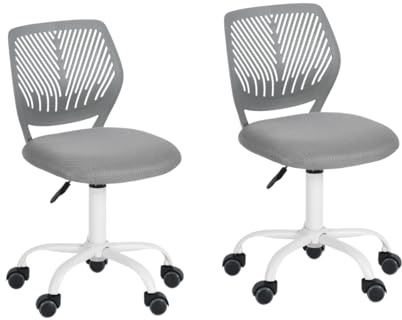 FurnitureR 2 sedie ergonomiche da scrivania per bambini, ragazzi, ragazze, gemelli, altezza regolabile, girevole, sedia da scrivania per computer portatile, per casa, ufficio, studio