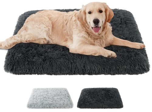 Aomig Hundebett Quadratisches Katzenbett Plüsch Katzendecke Flauschiges Hundebett Waschbar Hundematte Hundekissen Hundekorb Hundesofa für Kleine, Grosse, Mittelgroße Hunde Katzen (Hellgrau, 75*50*8cm)