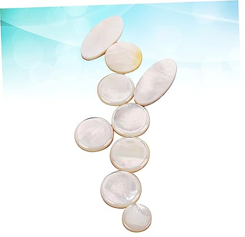 TOGEVAL 9 Stück Saxophon Tastenknöpfe aus Perlmutt für Alt- Tenor und Sopran Saxophone Muschel Inlays Zubehör