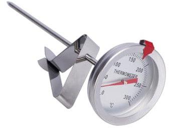 Homoyoyo Termómetro para Freír Dulces y Azúcar Clip Termómetro de Acero Inoxidable de 15 Cm para Monitorear Temperatura de Aceite o Azúcar Adecuado para Freír Donas Pollo y Otros Alimentos