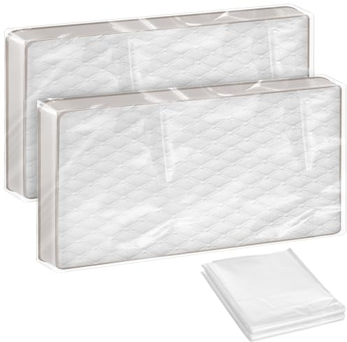 2 fundas de colchón de 120 x 240 cm, de plástico, impermeables y reutilizables, resistentes al polvo, para mudanzas, almacenamiento, transporte