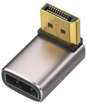 DRHTDXEJ Adaptador DisplayPort 1.4 en ángulo recto de 8 K a 60 Hz, adaptador DisplayPort de 90 grados, puerto de pantalla en ángulo recto para PC