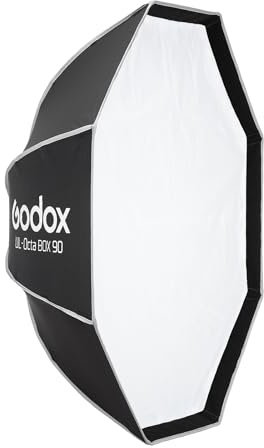 Godox Octa-90 Softbox Octogonal 90cm avec Monture Bowens - Boîte à Lumière Pliable Portable avec Grille et Diffuseur pour Photo et Vidéo Professionnelle