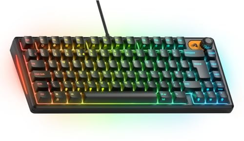 GLORIOUS Gaming Keyboard GMBK 75% (UK ISO Layout) - Swappable MX Keycaps, Detachable USB, IP57 Water/Dust Resistant, 10-Zone RGB, Quiet Gaming Switches, 321x137x41mm - English QWERTY Layout