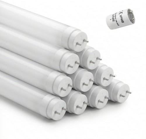 Area illumina Tubi LED T8 G13 60/90/120/150 cm – Alta Efficienza – 4000K Luce Naturale o 6000K Luce Fredda – Starter Incluso – 360° – Vetro (10, 60 cm Luce Fredda 6000K)