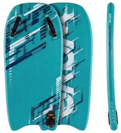 Wave Hopper Inflatable Bodyboard | Lightweight Body Board for Kids & Beginners, Pool, Beach & Shore Break | Durable & Portable