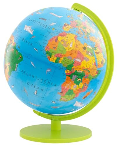 Globe terrestre lumineux pour enfants, taille : diamètre 26 cm, hauteur : 36 cm