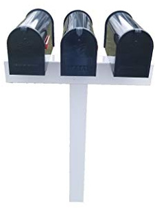 Handy Post for 3 S,M Mailboxes, 42-in x 31-in, Heavy Duty, White, Vinyl Sleeve (mailboxes not Included)