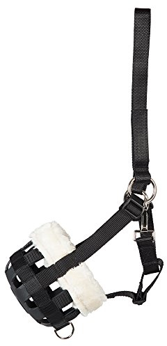 PFIFF 102545 Maulkorb/Fressbremse mit Kunstfell, schwarz Full