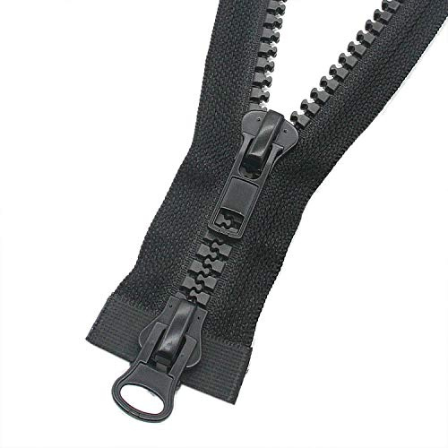Leekayer #10 28 Inch Zippers for Sewing - Heavy Duty Plastic Separating Zippers for Coat, Jacket & More (28 / 71.12 cm) Bulk
