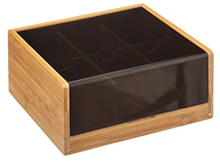 Five - Boite à Thé en Bambou 6 Compartiments Couvercle Noir