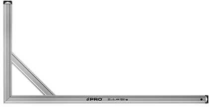 PRO Aluminium Anschlagwinkel Silber Eloxiert mit verstärkung - Die Härte 9 auf der Mohs Skala - Bauwinkel- Schlosserwinkel - Schreinerwinkel - Aluwinkel 60x120cm