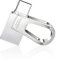 Clé USB 128 Go - Clé USB C 3.0 Grande Capacité - MéTal Mini Clef USB, Pen Drive OTG Type C 2 en 1 Stockage Rotation Disque Mémoire Stick pour PC, Telephone, Android, Ordinateur, Smartphone (Argenté)