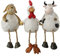 ReWu Dekofigur Dekoaufsteller Kantenhocker Coole Farmtiere 3er Set Kuh, Schaf, Hahn aus Kunstharz Gartendekoration Wohndekoration