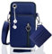 Handytasche Zum Umhängen Damen Handy Tasche Umhängetasche Blau Mit Geldbörse Zum Umhängen Mädchen Mit Kopfhörer Eingang Schultertasche Handytaschen Verstellbar Schultergurt Armtasche Sportarmband