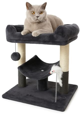 Multi-Level Cat Tree for Kittens and Small/Medium Cats – Sturdy Cat Tower with Fluffy Condos, Sisal Scratching Posts, Top Perches & Plush Covering (Cat Tree)