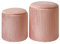 IBUYKE Set von 2-runden Ottoman mit Lagerung, Samt Eitelkeitshocker für Make-up, moderner gepolsterter Sitz Couchtisch, Multifunktionsfußlehne Hocker für Wohnzimmer und Schlafzimmer, rosa WBD005P