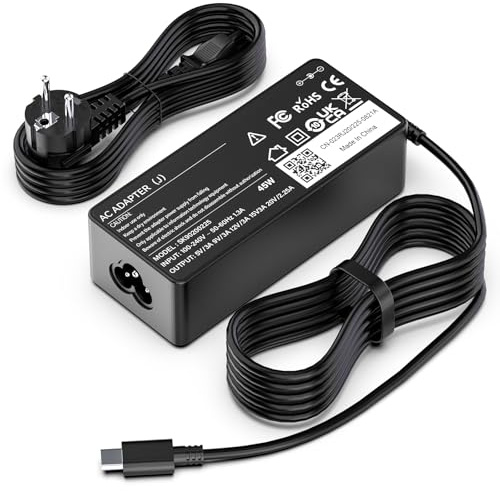 Cargador 45W USB C Portátil Adaptador Alimentación Compatible con HP, DELL, para Lenovo, Acer, ASUS, Samsung, Google, Ampliamente Compatible con Más Dispositivos con Interfaz Tipo-c