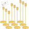 TOSUTO Portacandele in Metallo Alto,9 Pezzi Oro Portacandele,Candeliere da Tavolo Ornamento Decorazioni,Decorativi per la Tavola per Natale Halloween Ringraziamento bar feste Soggiorno Decor