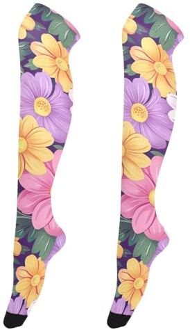 CHIFIGNO Chaussettes montantes pour femme Chaussettes hautes pour femme Chaussettes au-dessus du genou Bas de cuisse pour femme