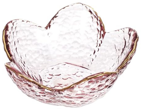 ABOOFAN Assiette Verre Design Floral Petit Bol Décoratif Multifonction pour Bijoux Bonbons Snacks Élégant Support de Table pour Bureau Maison