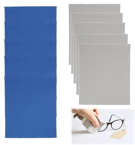 10PCS Soft Reusable Lint-Free Wipes Premium Microfiber Cleaning Cloths for Glasses, Lenses, Screens, Phones, Tablets, Cameras for Eyeglasses, TV, Monitors, Optical and Delicate Surfaces, 15x18cm