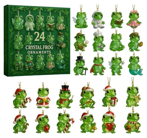 Frog Advent Calendars 2025, 24 Day Christmas Countdown Calendar With 2D Acrylic Mini Frog Figures, Animal Theme Collectible Set, For Animal Lovers Gift