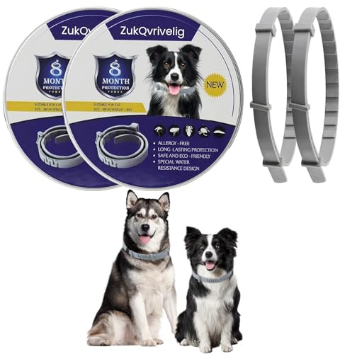 2 Pcs Adjustable Waterproof Dog Collar, Contains Natural Essential Oils, Calming Collar for Dogs for Small,Medium and Large Pets
