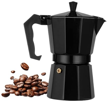 Cafetière - Récipient En D'Aluminium Avec Poignée Anti-Brûlure - Cafetière de Camping Italienne Classique,Pour Électrique Gaz Céramique Italien Latte Cappuccino Maison