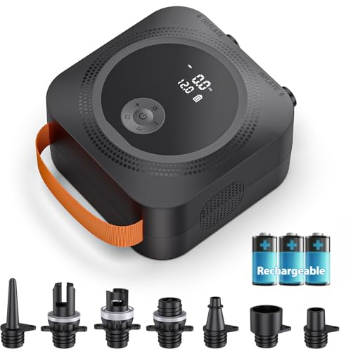WARMTUYO SUP Pompa Elettrica, 22 PSI Pompa Aria Elettrica SUP ad Alta Pressione Ricaricabile, Intelligente Inflazione/Deflazione, Auto-Off per Tavole Gonfiabili Paddle Boards, Barche, Kayak, Kitesurf