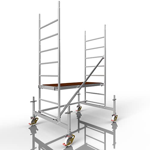 ALTEC Rollfix® 1.0 300 | 3m AH | Rollen (Ø150mm) | Standardtraverse | Made in Germany | TÜV | belastbar 200kg/m² | Alu | Norm - DIN EN 1004-1 | Baugerüst | Fahrgerüst