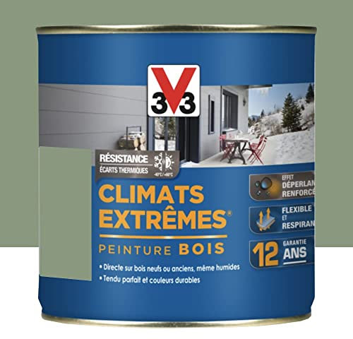 Peinture V33 bois climats extrêmes 0,50L vert provence ral 6021
