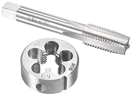 sourcing map Gewindebohrer Schneideisen Set M16 x 2mm, Gewindeschneider Schneideisen Set mit Legierungswerkzeug