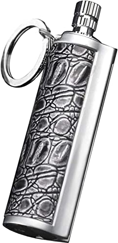 Fire Starter Lighter Waterproof Flint Match Metal Matchstick Permanent Keychain Outdoor Camping Match Lighter(Sold without Fluid) (Silver) (Silver)