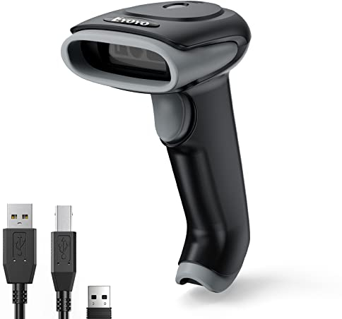 Eyoyo Bluetooth Barcode Scanner Kabellos, Handheld 1D 2D QR Code Scanner, 3 in 1 Verbindungsart USB Kabel & 2.4G Wireless Barcodescanner für Tablets, iPad Android, iOS, Phone oder PC(EY-034 Grau)