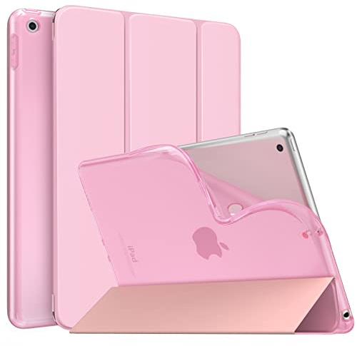 MoKo Smart Case for iPad 9th/8th/7th Gen 2021/2020/2019, Flowers Pink