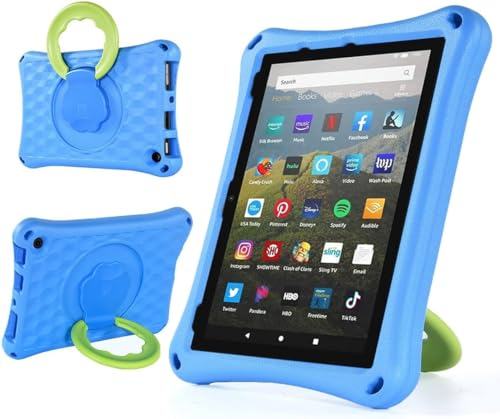Fire HD 10 Tablet Hülle,Version 2023/2021,13/11.Generation,kinderfreundlich, stoßfest, um 360 Grad drehbarer Griff, klappbarer Ständer,für Kindle Fire HD 10 Tablet.(Nicht kompatibel mit iPad Samsung)
