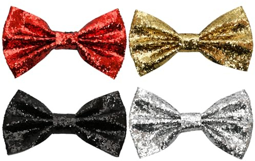 Noeud Papillon Pailleté, Nœud Papillon à Paillettes Scintillantes Avec Boucle de Ceinture Ajustable, Noeud Papillon Pré-noué Brillant pour Hommes et Femmes, Bal des Célibataires, Dîner, Fête, Carnaval