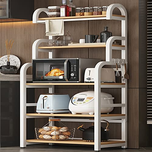 Aparador ajustable de varias capas para cocina, estantes de almacenamiento con estante para microondas para armarios de piso