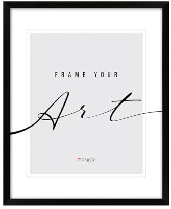 KNOR Bilderrahmen 40x60 cm Schwarz, Posterrahmen, Bilderrahmen, Fotorahmen, bruchsicheres Acrylglas, Picture Frame 40x60, zum Aufhängen, Kunststoffrahmen, aus Recyceltem