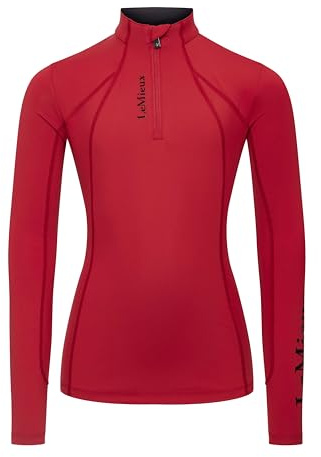 LeMieux Young Rider Classique Base Layer - Childrens Equestrian Horse Riding Long Sleeve Top - Chilli Red - 13-14years