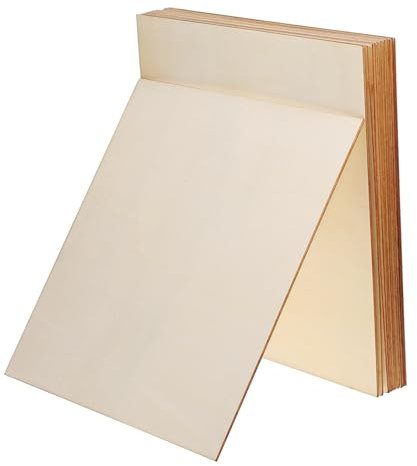 HYTROVE 12pcs Multilayer Plywood Wood Squares Unfinished Craft Wood Squares for Burning Projects DIY Slices Blank Boards for Engraving