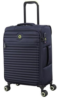 It Luggage Circulator Softside Expandable 8 Wheel Trolley Suitcase 56 cm, Navy Blue, S, Circulator Softside Expandable 8 Wheel Suitcase 22 inch