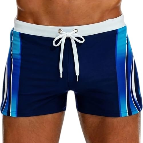 Smatstyle Maillot de Bain Homme Short de Bain Schage Rapide Doublure Boxer Slip de Bain Homme Piscine de Plage avec Réglable Cordon de Serrage Doublure de Compression pour Natation Plonge
