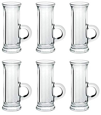 SET 6 BICCHIERI POLO Borgonovo 4,5cl vetro trasparente Vodka Limoncello BAR RISTORANTE ALCOOL CASA CENA