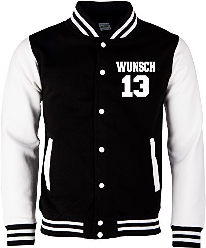 EZYshirt® College Jacke Wunschname und Wunschnummer & Partnerlook College Jacke | Baseball College Jacke Herren | Männer Baseball Jacke