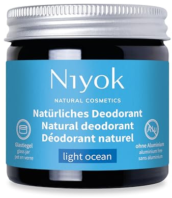 Niyok® 2-in-1 anti-transpirante Deocreme Light Ocean (40ml) • Natürliches Deo ohne Aluminium • 24h Schutz vor Geruch & Schweiß • Deodorant Creme Unisex • Feste Deo Creme vegan